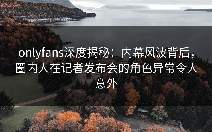 onlyfans深度揭秘：内幕风波背后，圈内人在记者发布会的角色异常令人意外