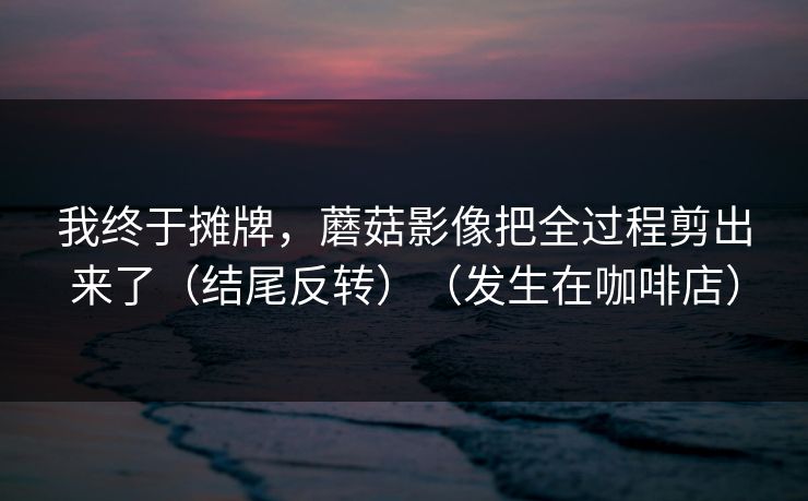 我终于摊牌，蘑菇影像把全过程剪出来了（结尾反转）（发生在咖啡店）